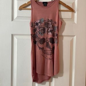 Rue21 Junior’s Floral Skull Tank Top